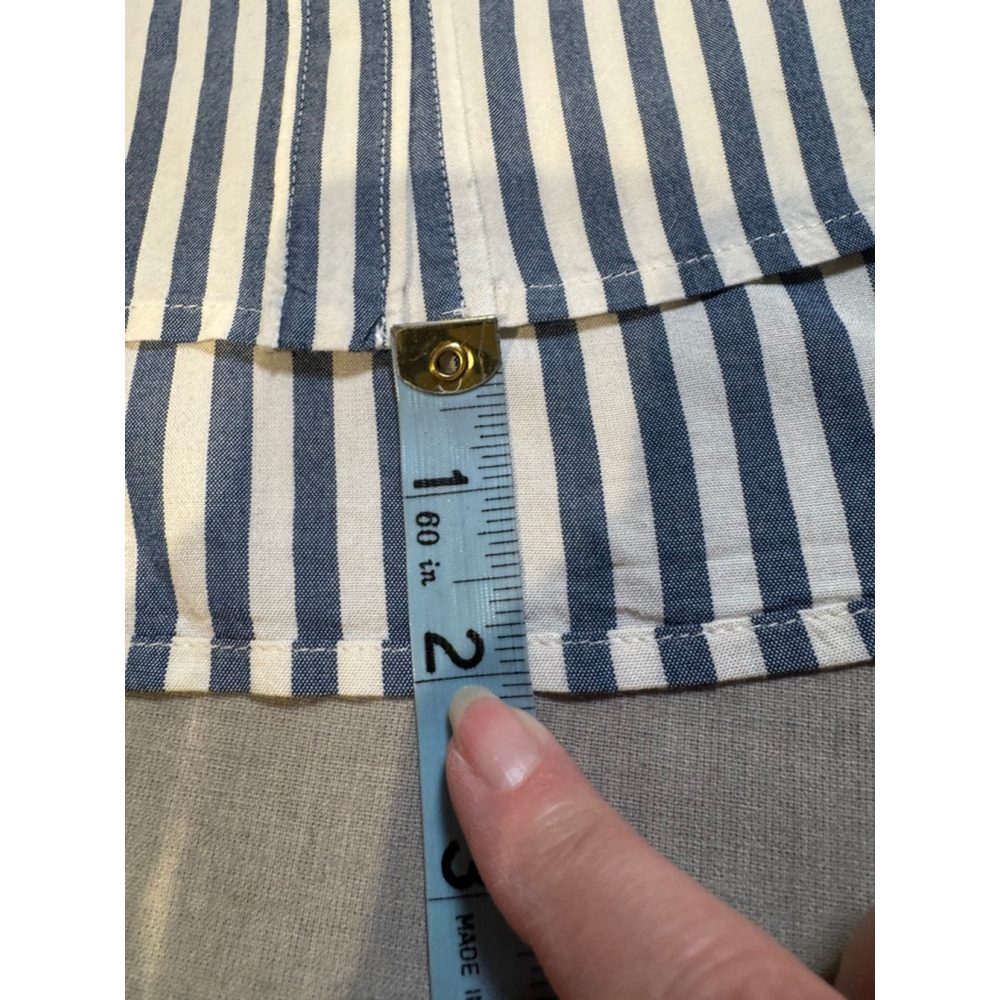 Women's Madewell Blue White Striped Button Down pleated back boxy fit Shirt M - Picture 12 of 12